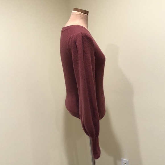 Madewell Baybrook Sweater Size Small Red Lantern Sleeve Pullover - Picture 4 of 11